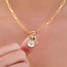 Pura Vida Harper Round Charm Chain Necklace in Gold