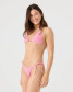 Roxy Women's Good Vibes Mitered Tiki Triangle Bikini Top in Pink and White back view