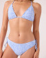 The Roxy Women's Margarita Mini Tiki Triangle Bikini Top in Blue and White