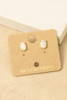Fame Gold Dipped Opal Stone Stud Earrings Gold front view