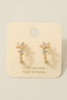 Fame Gold Dipped Multi Flower Dangle Earrings full pair