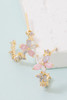 Fame Gold Dipped Multi Flower Dangle Earrings detail view