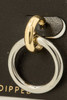 Fame Gold Dipped Two Tone Hoop Earrings detail view