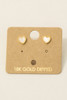 Gold Dipped Mini Heart Shell Stud Earrings in Gold