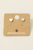 Fame Gold Dipped Mini Heart Shell Stud Earrings in Silver