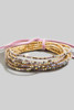 Rhinestone Pave Elastic Bracelet Set in Gold/Violet