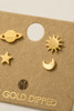 Fame Mini Planet Sun Star Moon Earrings detail close-up