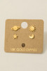 Fame Mini Planet Sun Star Moon Earrings full view