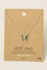 Fame Mini Butterfly Pendant Necklace Silver/Abalone
