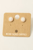 Fame Circular Opal Stud Earrings in Rose Gold