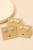 Fame Circular Opal Stud Earrings gold finish