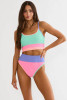 Beach Riot Women's Color Block Emmy Bikini Bottom in Sherbert Shores, back view