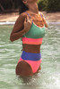 Beach Riot Women's Color Block Emmy Bikini Bottom in Sherbert Shores, detail view