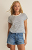 Z Supply Women's Junie Striped Tee in True Navy back view