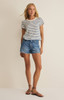Z Supply Women's Junie Striped Tee in True Navy detail