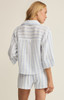 Z Supply Women's Helena Striped Shirt in Sea Salt back view