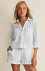 Z Supply Women's Helena Striped Shirt in Sea Salt flat lay