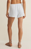 Z Supply Women's Daylight Striped Airy Shorts in Sea Salt flat lay