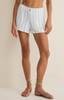 Z Supply Women's Daylight Striped Airy Shorts in Sea Salt lifestyle view
