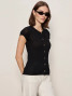 Sanctuary Women's Soft Focus Ribbed Top in Black side view