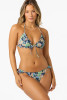 O'Neill Women's Mermaid Floral Loveland Triangle Bikini Top in Navy flat lay