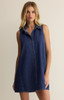Z Supply Women's New Light Denim Mini Dress full length