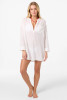 O'Neill Women's Belizin Long Sleeve Cover-Up Dress in White full length