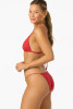 O'Neill Women's Shorebreak Rib Tanning Triangle Bikini Top Lifeguard Red side view
