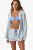 O'Neill Women's Leni Stripe Relaxed Long Sleeve Top in Tofu lifestyle view