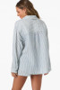 O'Neill Women's Leni Stripe Relaxed Long Sleeve Top in Tofu
