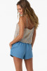 O'Neill Women's Sevie 2 Lounge Shorts in Captain's Blue flat lay