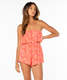The Roxy Women's Lets Go Romper in Hot Coral
