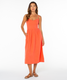 The Roxy Women's Downriver Midi Dress in Hot Coral