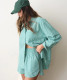 Marine Layer Gracey Oversized Seersucker Shirt in Slushie Stripe