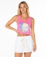 The Roxy Women's Scoop Baby Rib Tank Top in Shocking Pink
