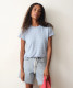 Marine Layer Tried & True Hemp Crew Tee Chambray front