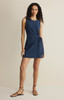 Z Supply Mattie Jersey Denim Mini Dress Ocean Air Indigo front view