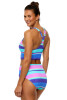 Next Women's Adrift Stripped Harmony High Waisted Bikini Bottom in Multi