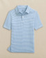 Southern Tide Boys' Driver Micro Stripe Performance Polo - Ocean Channel