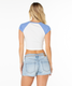 Roxy Women's Around The Beach Crop Baseball Tee BCF colorway side view