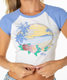 Roxy Women's Around The Beach Crop Baseball Tee BCF colorway detail view