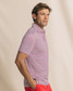 The Southern Tide Men's Coastal Breeze Pelican Landing Stripe Polo in Channel Marker Red