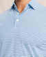 The Southern Tide Men's Coastal Breeze Pelican Landing Stripe Polo in Ocean Channel