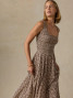 Faherty Sophia Smocked Dress Chocolate Petal full view