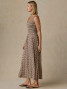 Faherty Sophia Smocked Dress Chocolate Petal side view