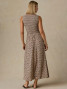 Faherty Sophia Smocked Dress Chocolate Petal back view