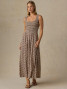 Faherty Sophia Smocked Dress Chocolate Petal front view