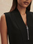 Varley Beau Sleeveless Half Zip Sweatshirt black fabric zoom