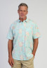 True Grit South Pacific Seersucker Shirt Turquoise front view