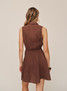 Bella Dahl Women's Sleeveless Seamed Shirt Dress sea glass brown back view